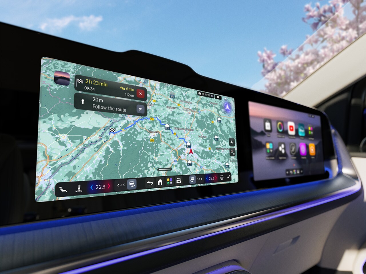 MBUX avec services connectés | VLE | Mercedes-Benz Le système MBUX est présenté avec ses différents services connectés tels que l'assistant virtuel MBUX, la navigation MBUX et GUARD 360°.