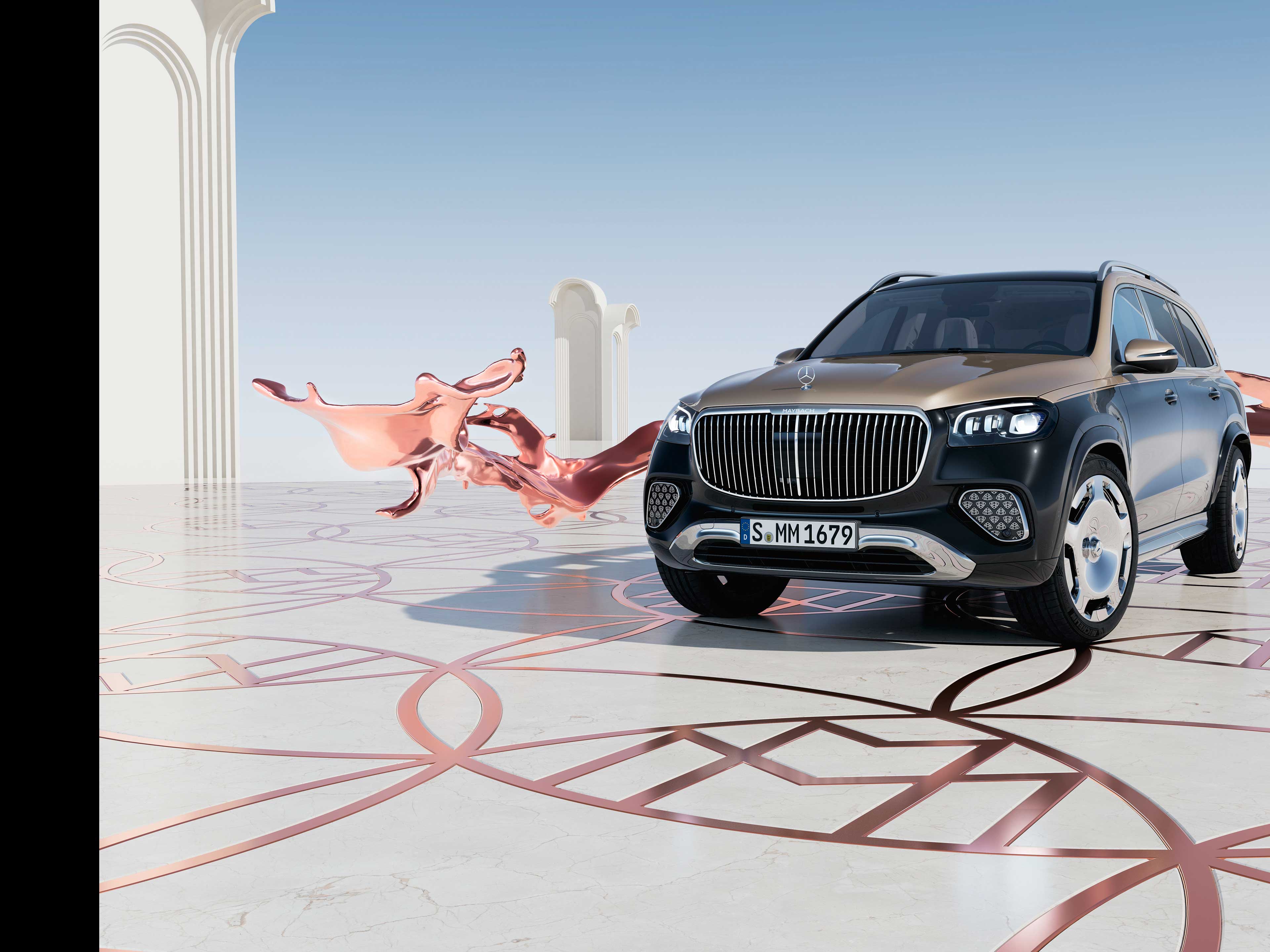 GLS SUV | Merk | Mercedes-Maybach Vooraanzicht van de Mercedes-Maybach GLS SUV.